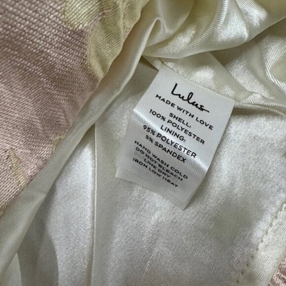 NWT Lulus Chic Shine Cream Metallic Floral Jacquard Mini Skirt - Picture 8 of 9